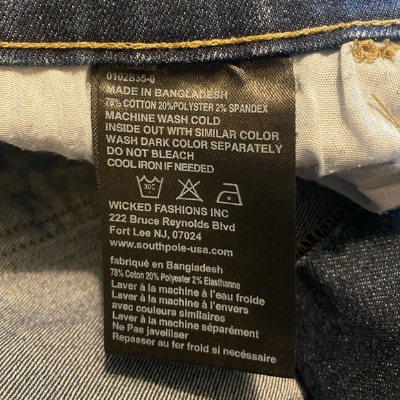 Y2K Vintage Southpole Jean Shorts Size 48 Stretch Jorts Grunge Skater Raw Hem - Picture 5 of 9